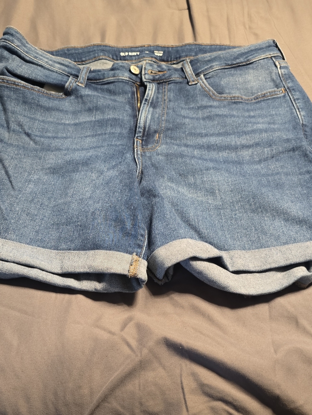 Old Navy Blue Rolled-Hem Dark Wash Denim Shorts
